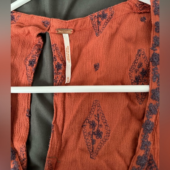 Free People Terracotta Tunic with Navy Accents - Picture 3 of 3